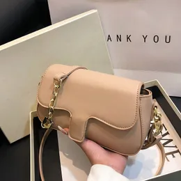 Gold Big Chain Luxurys Luxurys Luxurys Handy Coll Color Letter Bag Bagge Saddle Crossbody Facs for Women Leather Counter Bag Popular Righ