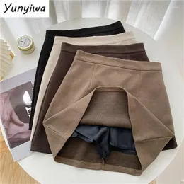 Skirts Women Pure A-line Sexy Prevalent Daily Minimalist Ulzzang Fall Basic Preppy Street Style BF Est Above Knee Ins Clothes