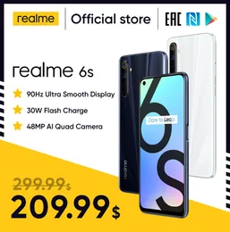 REALME 6Sスマートフォン90Hz 65INCH FHDディスプレイ電話6GB 128GB携帯電話48MPクアルカメラAndroid 10 4300MAH 30W Changer1637848