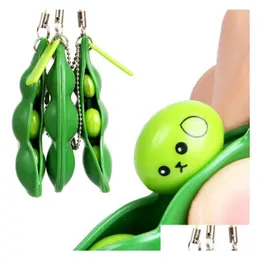 Decompression Toy Fidget Keychain Toys Hairy Bean Pod Infinite Extrusion Soy Relieve Boredom Drop Delivery Gifts Novelty Gag Dh3Zd