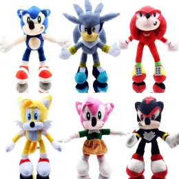 28 cm Nnew Przyjazd Sonic The Hedgehog Sonic Tails Knuckles Echidna Pchasze Zwierzęta Pluszowe zabawki Prezent