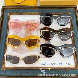 Solglasögon Designer Board Cat Eye Frame Solglasögon 40119 Women's Fashion Versatile UV Resistant Double Fram Sun Glasses Trendy K520