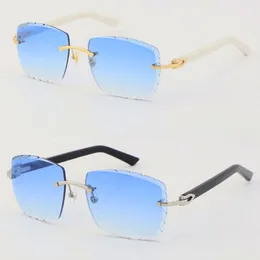 Vollständig verkaufte randlose Sonnenbrillen blenden die Linse optisch 3524012-A Original Plank-Brille Hochwertige geschnitzte Linse aus Glas Unisex223F