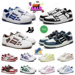 Sapatos de osso da moda ami unissex sapato de baixo esqueleto masculino feminino verde branco preto bule branco cinza claro preto roxo branco azul marinho preto cinza amarelo fluorescente