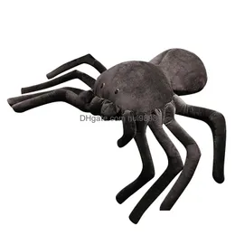 Bambole di peluche Halloween Ragno nero farcito morbido P Giocattoli Cuscino bambola per bambini o decorazioni per divani di casa Regali di consegna di goccia Animali Dhxip