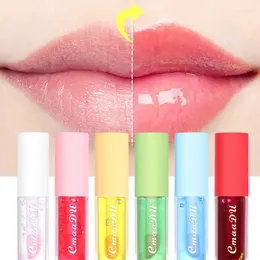 Lip Gloss Fruit Temperature Color Changing Moisturizing Reducing Lines Waterproof Lasting Liquid Lipstick Glaze Make-up