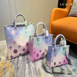 Designer HH Luxuries donne in movimento Borsa PM 25 Tote in vera pelle Borsa a mano di lusso Borse a tracolla Sunrise Pastel SPRIN286t