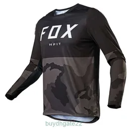 Męskie koszulki Fox Speed ​​Down Mountain Motorcycle Race Cross-Country Riding Jasne Kurtka Rowerowa T-shirt z długim rękawem można ustawić LSFA