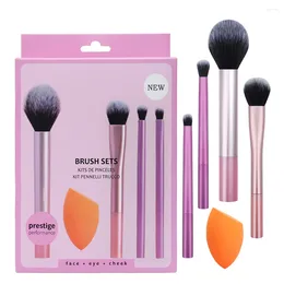 Makeup Brushes 4PCS Mini Set With Beauty Egg Foundation Powder Blusher Eyeshadow Eyeliner Concealer Brush Cosmetic Tools Kit
