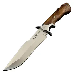 A2285 Straight Knife D2 Satin Straight Point Blade Rosewood With Steel Head Handhands Outdoor Survival Tactical Knives With Leather Mantel