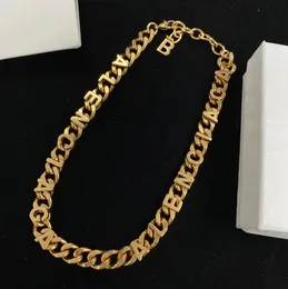 Mode lyx klassiska kedjor halsband designer 18k plätering guld smycken flicka kvinnor bröllop födelsedag