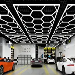 Lampada a LED a nido d'ape con luce a LED per garage Lampada a LED esagonale Illuminazione a soffitto a tubo LED per officina di riparazione di carrozzeria automatica Consegna di goccia 3 anni di garanzia