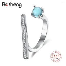 Cluster Ringe 925 Sterling Silber Zirkon Geometrische Offene Ring Glänzende Persönlichkeit Edlen Schmuck Luxus Mode Für Frauen