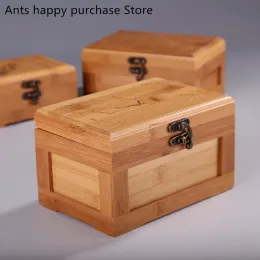 Кольца Бамбуковая коробка для хранения визитных карточек Деревянные коробки для ювелирных изделий Ватная палочка Коробка для хранения ключей Подарочные коробки для хранения Коробки