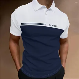 Polos masculinos camisa polo de negócios cor pura t casual topos moda esporte wear camisas grandes roupas homem com manga curta