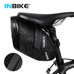 Inbike Portable Cykel Sadel Bag Nylon Vattentät cykelstol Pouch Cykel svans bakre pannier cykelverktyg förvaring baksäck 240219