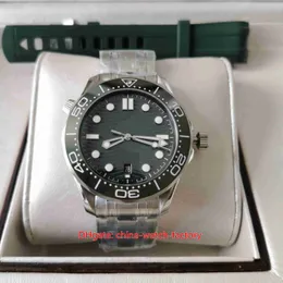 VS Factory Mens Watch Super Quality 42mm Diver 300M Bond 007 Green Dial Watches 904L Steel Ceramic Bezel CAL.8800 Movement Mechanical Automatic Men's Wristwatches