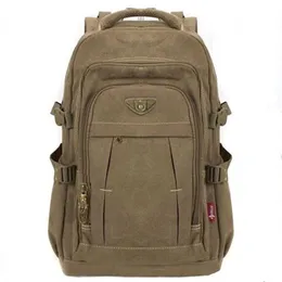 Herren Militär Canvas Rucksack Reißverschluss Rucksäcke Laptop Reise Schulter Mochila Notebook Schultaschen Vintage College School Bag310z