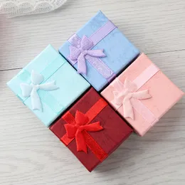 Wholesale 100pcs/lot Assorted Colors Jewelry Sets Display Box Necklace Earrings Ring Box 4*4 Packaging Gift Box Free Shipping