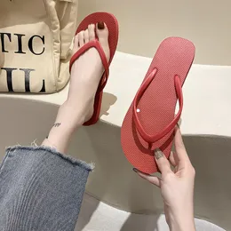 Slippers for summer indoor home anti slip shower couples thick soled cool slipper flip fops sandals red