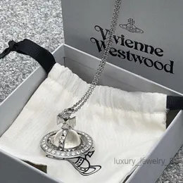 Naszyjnik satelitarny Naszyjnik dla kobiety Vivienelenwestwood luksusowa biżuteria Viviane Westwood Naszyjnik Wysoka wersja ta sama pełna diamentowa gwiazda Pierścień Transparen
