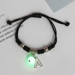 Charm Bracelets Fashion Luminous Letter Pendant Couple Bracelet Korean Romantic Love Friendship Name Memorial Day Gift Pulsera Pareja