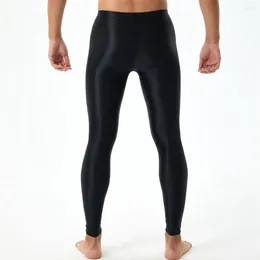 Męskie spodnie Elastyczne jedwabiście gładkie, szczupłe legginsy z wypukłą woreczek do wybrzuszenia Wysoka elastyczność miękka oddychalność dla wygody