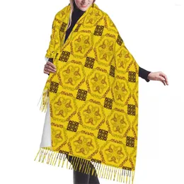 Scarves Multicolor Pattern In The Arabian Style Scarf Wrap For Women Long Winter Fall Warm Tassel Shawl Fashion Luxury Versatile