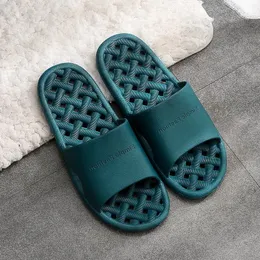 Holes Flats Slippers For Mens Womens Rubber Sandals summer beach bath pool shoes deep green