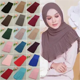 Schals 2024 Plain Jersey Schal Lange Frauen Islam Maxi Crinkle Cloud Hijab Schal Muslim Stola Wrap Chiffon