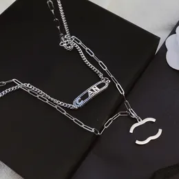 Kristal mektup kolye tasarımcısı neckalces marka mücevher kolye zinciri erkekler kadınlar 18k paslanmaz çelik belgelendir