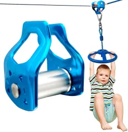 Equipment Ninja Slider Slackline Pulley with Carabiner for Kids Backyard Zipline