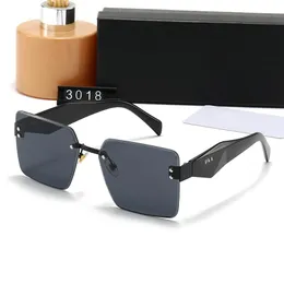 Designer solglasögon för man kvinnor ramfritt solglasögon sidobokstäver sol glas damer goggle adumbral 7 färgalternativ glasögon utomhus