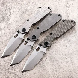 High End Strider SMF Tactical Folding Knife D2 Steel Tanto Blade TC4 Titanium Alloy Handle EDC Tools Packet Knives