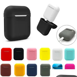 Andra heminredning hörlurarfodral för Airpods 2/1 Sile Bluetooth hörlurar ER EARPHONES 360-graders skyddande hörlurar Shell Tra Thin DHZ5W