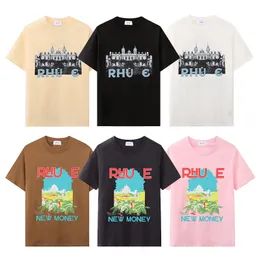 Mens Designer T-Shirt Luxury Brand Rhu T Shirts Mens Womens Short Sleeve Tees Summer Shirts Hip Hop Streetwear Tops Shorts Clothing Clothes Various Colors-4