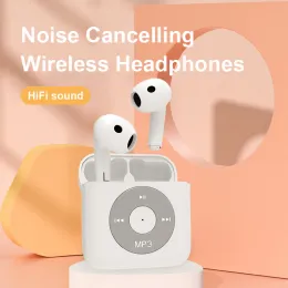 Hörlurar trådlösa Bluetooth -hörlurar Brusavbrott för musik iPhone Xiaomi Sony Earbuds Earpon med minneskort MP3 Player Headset