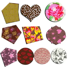 10 peças folha de transferência de chocolate flor coração lábios coração rosa butttrans estadia molde de chocolate decoração para chocolate t200703251i