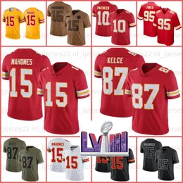 Patrick Mahomes Football Jersey 87 Travis Kelce Isiah Pacheco Nick Bolton Kadarius Toney Ljarius Sneed Harrison Butker Rashee Rice Willie