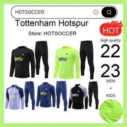 2022-2023 Popular Tottenham Football Sportswear Set Camisa de treinamento 22 23 Tottenham manga comprida KANE Sportswear Jaqueta de futebol chandal futbol Adulto e crianças