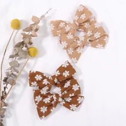 Hair Accessories 2Pcs/set Leopard Dot Print Bowknot Bow Clips Baby Girls Lace Cotton Linen Barrettes Safety Hairpins Headwear