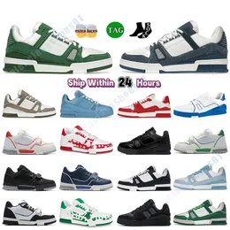 Luxury Designer man Sneaker Virgil Trainer Casual Shoes Calfskin Leather Abloh White Black Pink Green Red Blue woman Ely Vuttonly Trainers Sneakers