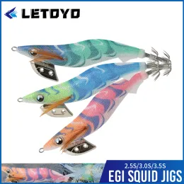 Lure Letoyo Artificial Squid Jig 2.5S#3.0S#3.5S#Squid Fishing Lure Noctilucent Squid Cuttlefish Jig Lure for Sea Fishing Sinking EGI