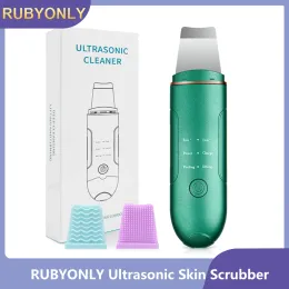 Bottiglie Rubyonly Scrubber ad ultrasuoni per la pelle Pulizia profonda del viso Hine Peeling Pala Detergente per pori del viso Pulitore ad ultrasuoni