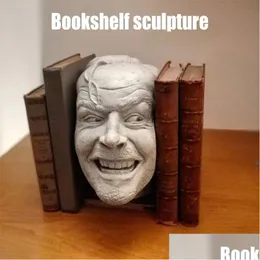 Dekorative Objekte Figuren Skulptur der leuchtenden Buchstütze Bibliothek Heres Johnny Resin Desktop Ornament Bücherregal Ksi999 210811 D Dhaic