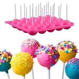 1PC 20 Holes Silicone Cake Candy Cookie Mold Cupcake Lollipop Sticks Tray Stick Chocolate Soap DIY Mould Baking Tool 201023237c