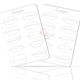 accesories Tattoo Lip Blush Permanent Makeup Practice Pad Double Side Use Lip Coloring Practice Skin with Different Design Lips Shape