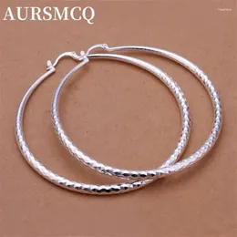 Hoop Earrings AURSMCQ Top Quality 925 Sterling Silver Women Lady Noble Fashion Design Beautiful Charm 7cm Big Circle Earring Jewelry
