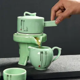 China Kung Fu Tee-Set 6 Tassen Fair Tasse Drehen Wasser Teekanne Keramik Teekanne Tasse Chinesischen stil teaset geschenk Kaffee Tee Sets2595