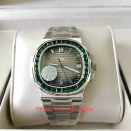 GR Factory Mens Watch Super Quality Classic 40.5mm 5711/113P Green Embed Gem Diamond Watches 904L Steel CAL.324SC Movement Mechanical Automatic Men's Wristwatches